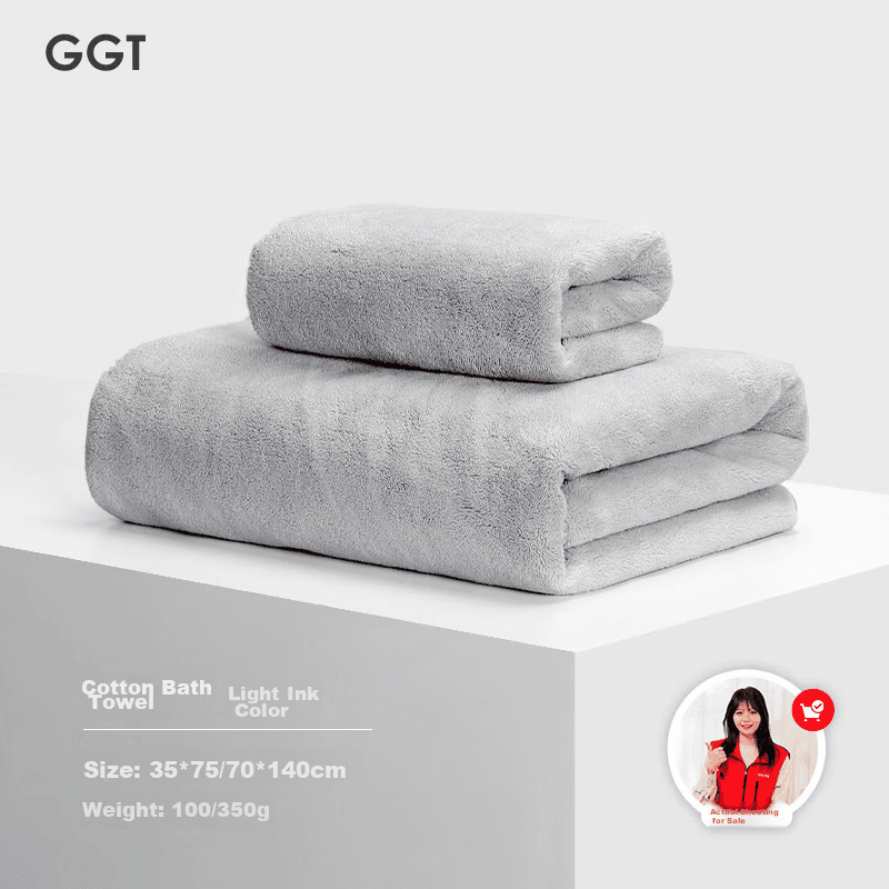 GGT Set peškira, 2 komada, Svetlosivi