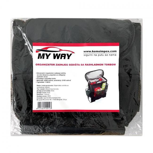 My Way Organizator zadnjih sedišta sa rashladnom torbom, Crni