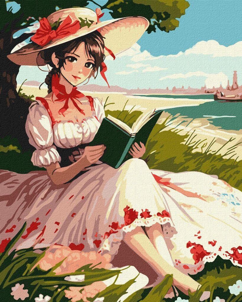 Ideyka Slika po brojevima Devojčica sa knjigom, 40x50cm