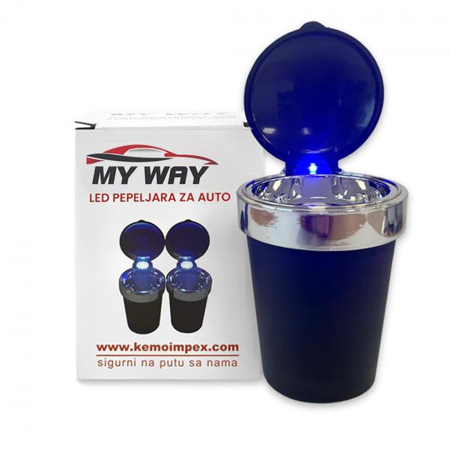 My Way Led pepeljara za auto, Crna
