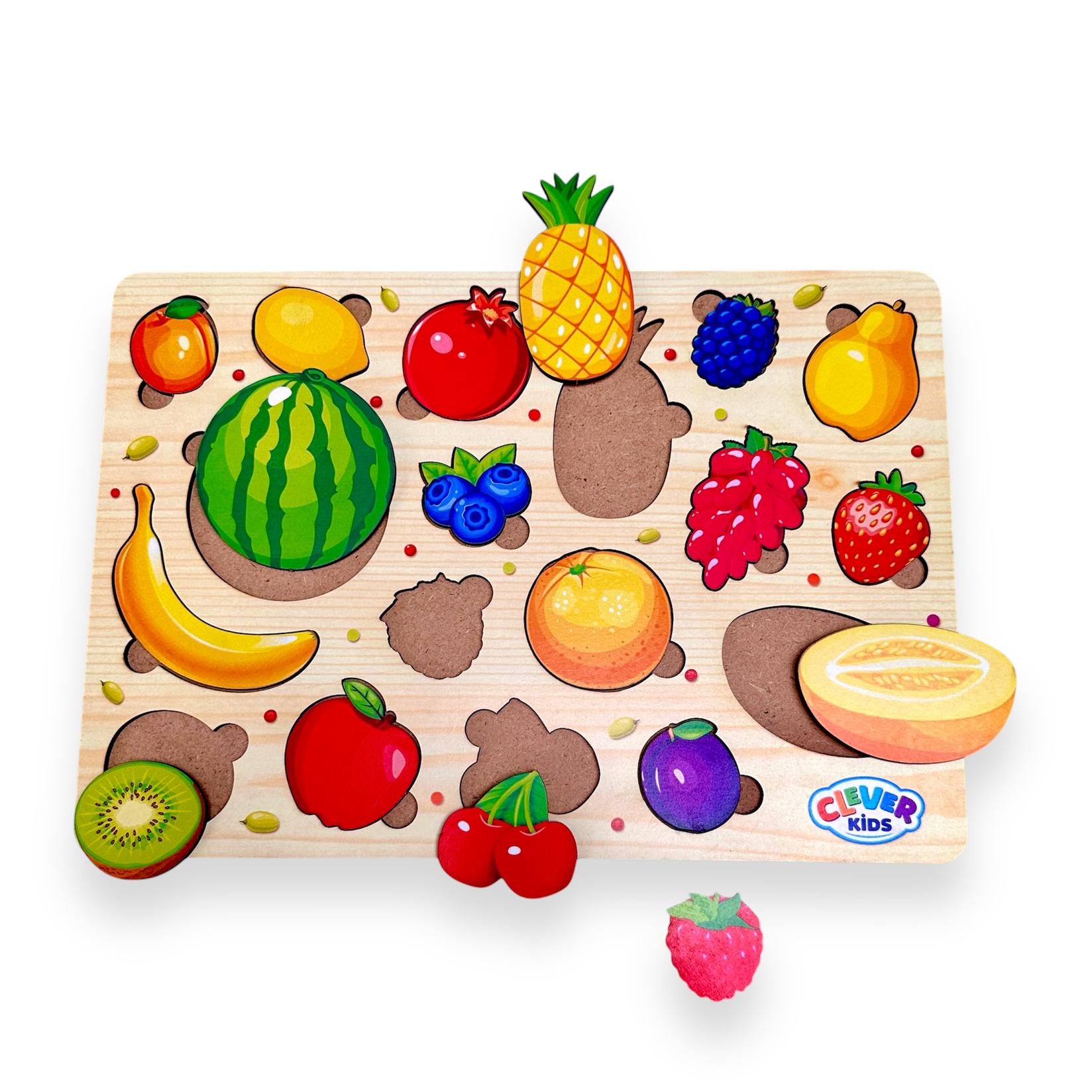 CLEVER KIDS Drvena slagalica Voće