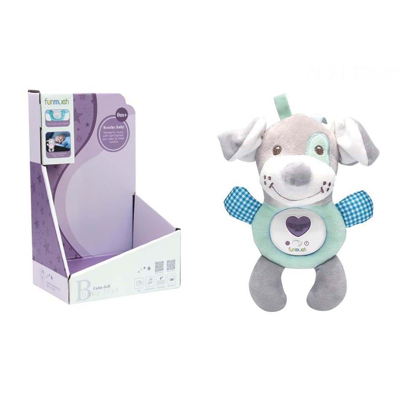 FUNMUCH Plišana igračka Pas Star Pets sa zvukom, Sivo-beli