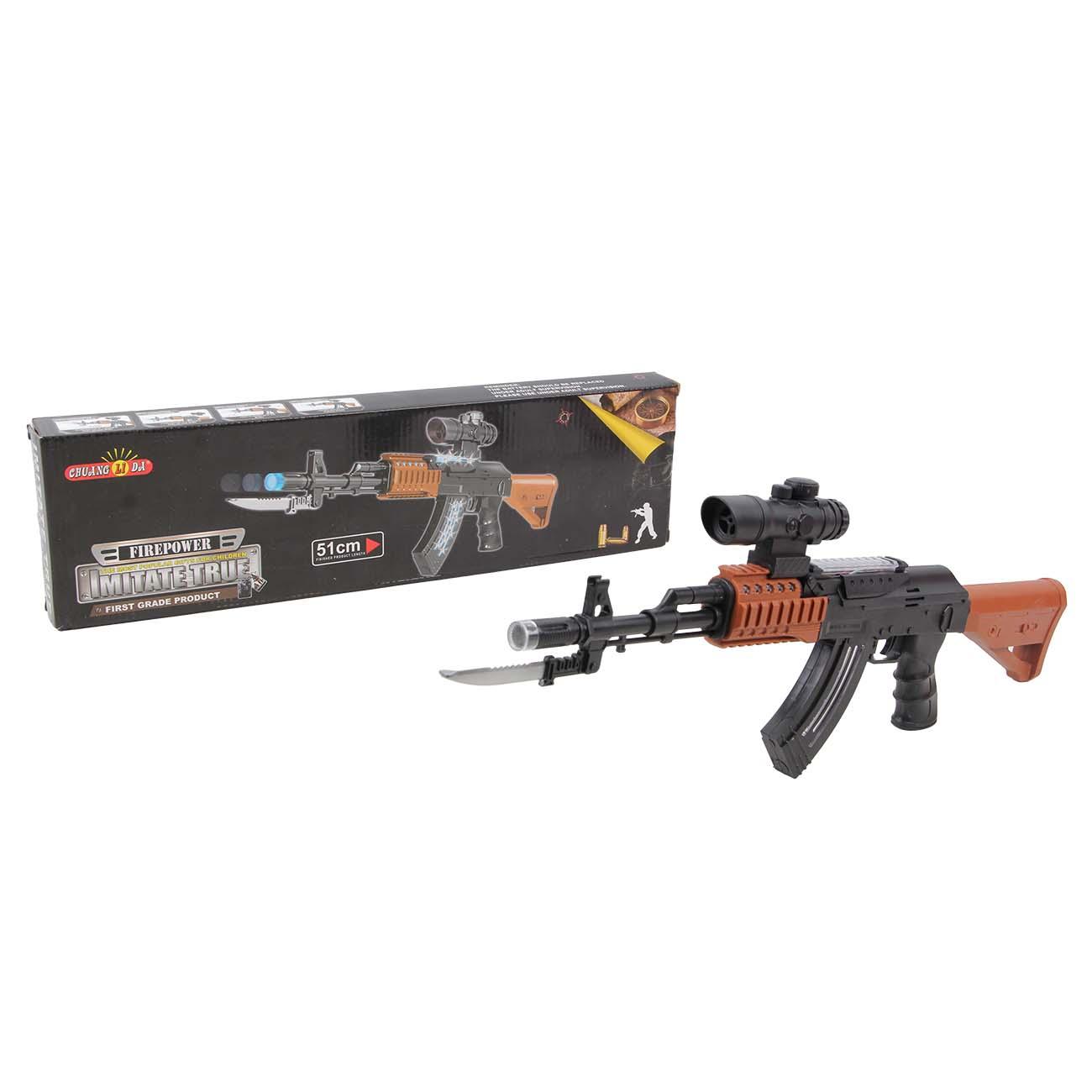 Igračka za decu Puška E-Power AK 47, Crno-braon