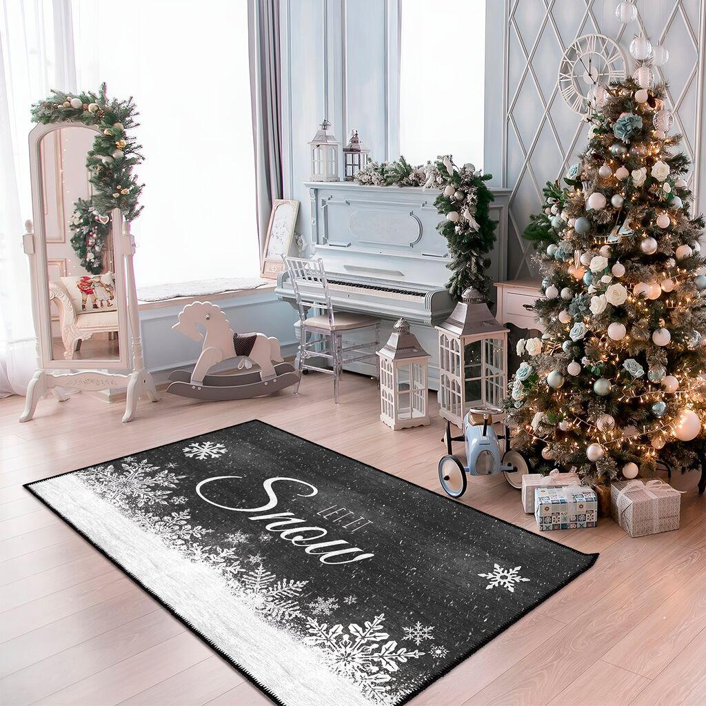 Conceptum Hypnose Tepih Woobtny0332, 50 x 80cm, Crno-beli