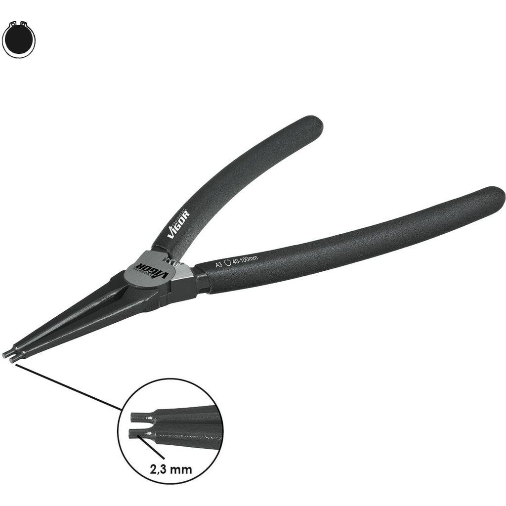 Vigor Klešta ravna V2792, 40 - 100 mm, Vrh 2.3 mm, Na širenje, Seger osigurači