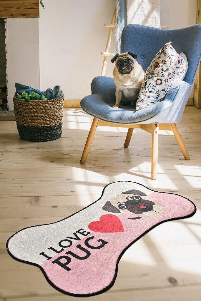 Conceptum Hypnose Tepih I Love Pug, 60 x 100cm, Šareni
