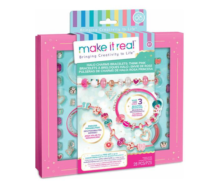 MAKE IT REAL Kreativni set za pravljenje narukvica za devojčice Bringing Creativity to Life Halo: Think Pink