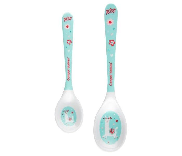 CANPOL BABIES Set kašika za bebe 4/530 Melamine Exotic Animals tirkizni