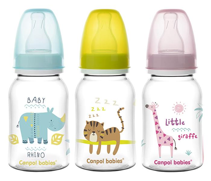 Canpol Babies Babi flašica, 120ml, bez bpa, životinje, bela