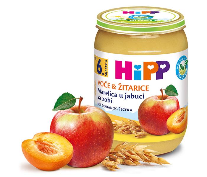 HIPP Kašica za bebe Kajsije u jabuci sa ovsom 6M+, 190g