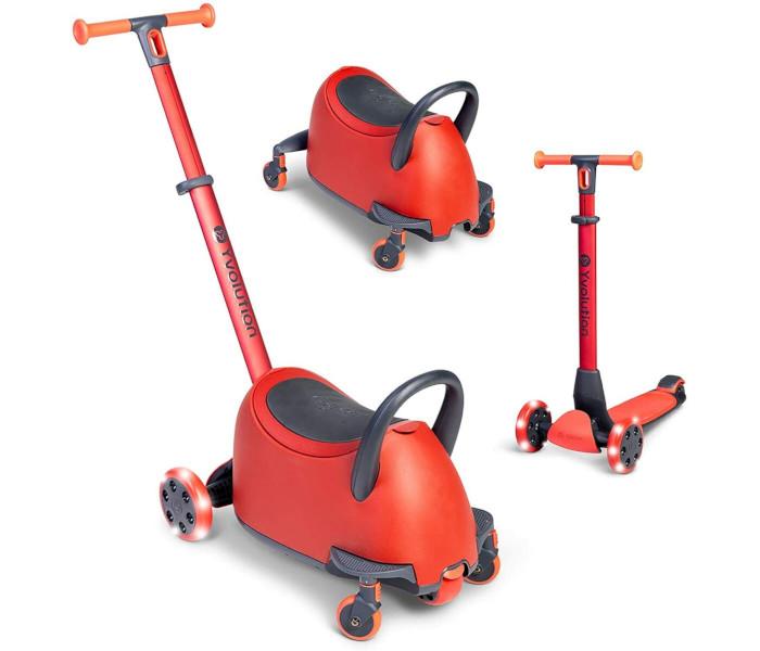 YVOLUTION Trotinet za decu sa korpom YGlider LUNA, Crveni