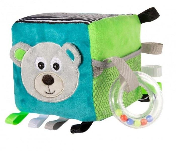 CANPOL BABIES Plišana igračka kocka Meda plavo-zelena