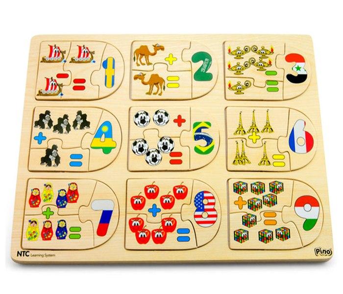 PINO NTC slagalica matematika, 27 elemenata, 3-6 godina, 4P008, 30*22,5*1 cm