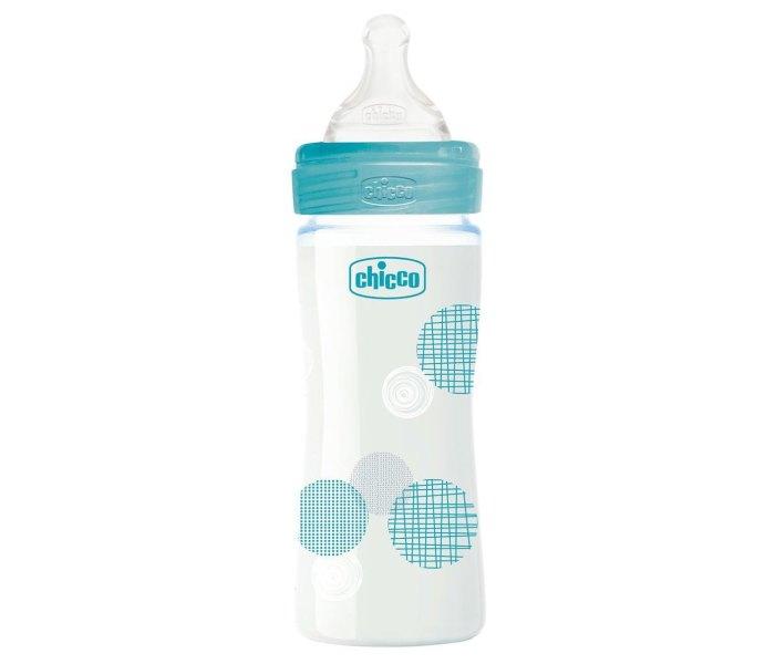 Chicco WB Staklena flašica za bebe, 240ml, Plava