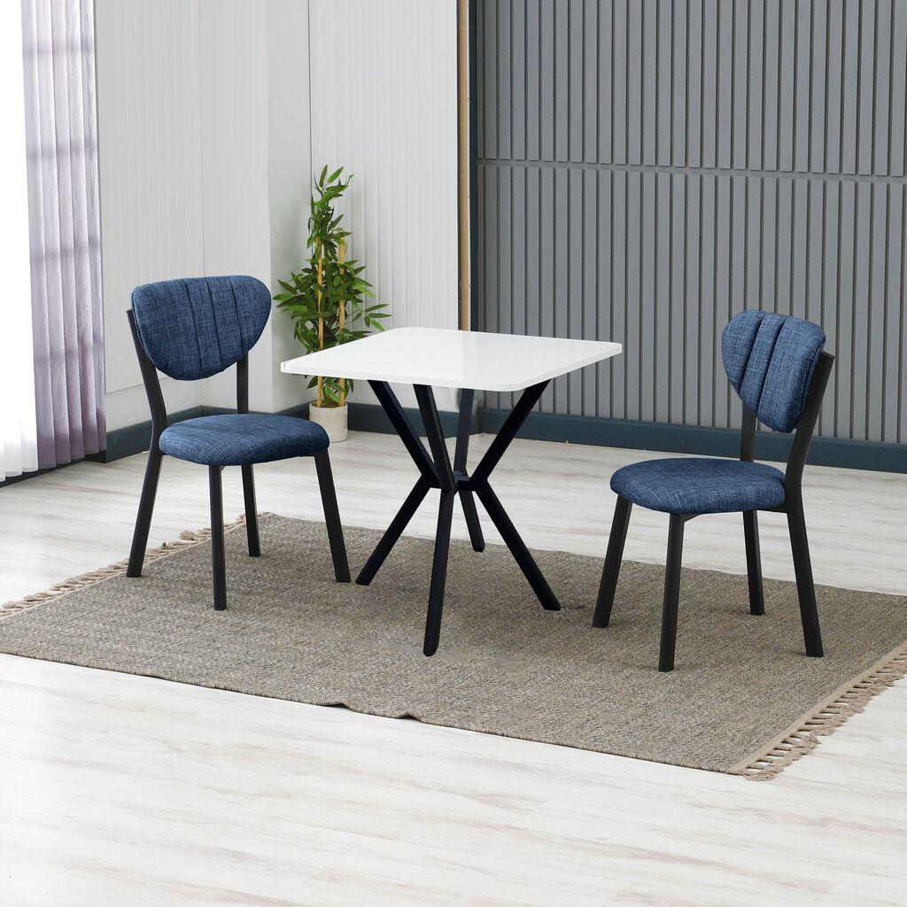 Hanah Home Trpezarijski sto i stolice Elma, Plavo-beli