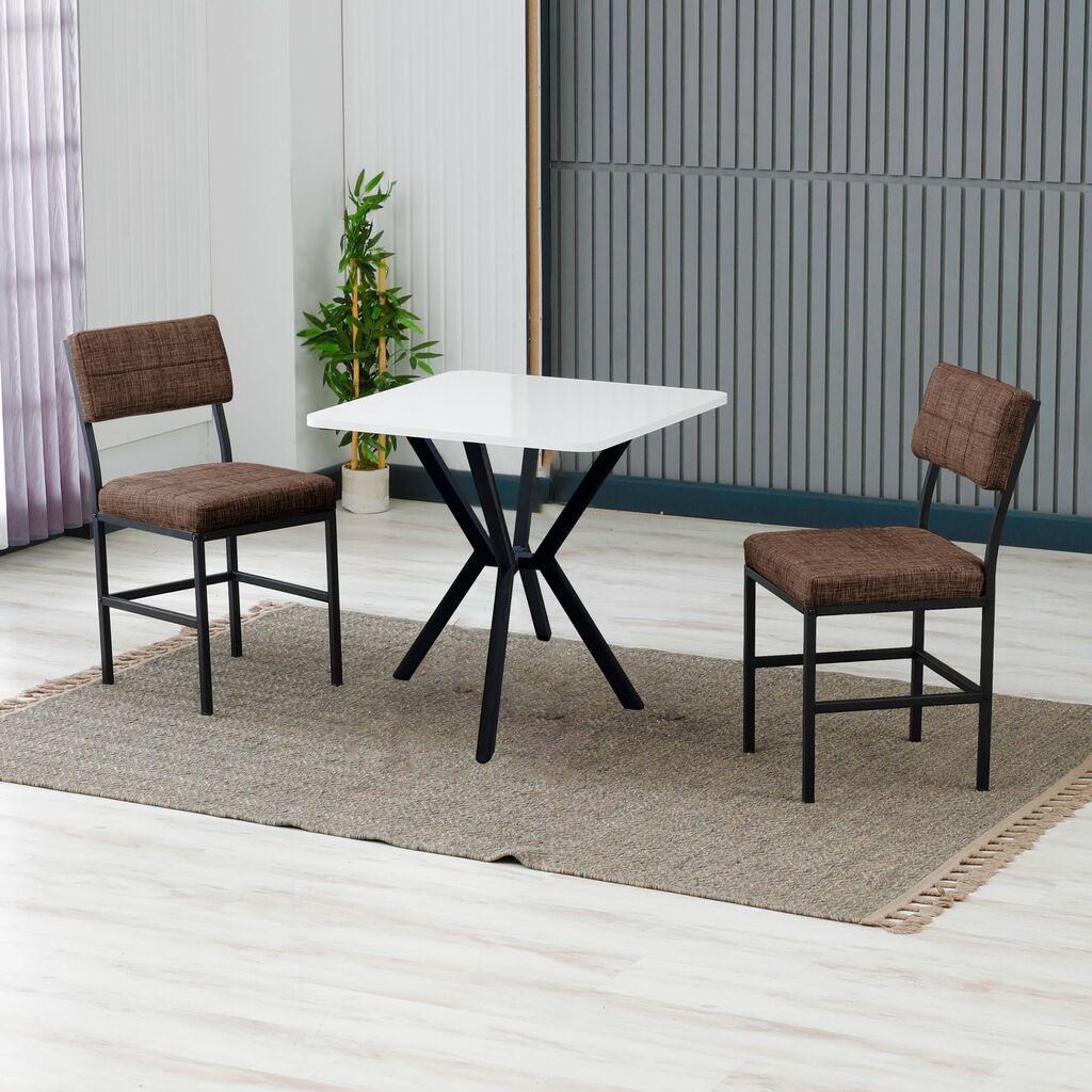 Hanah Home Trpezarijski sto i stolice Dubai, Braon-beli