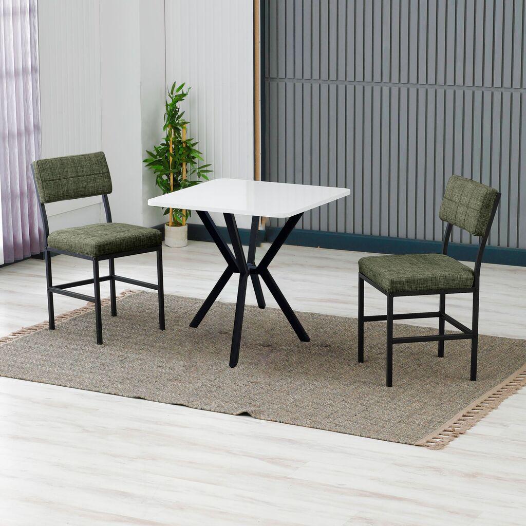 Hanah Home Trpezarijski sto i stolice Dubai, Zeleno-beli