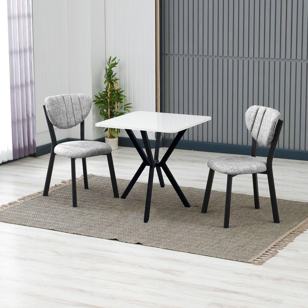 Hanah Home Trpezarijski sto i stolice Elma, Sivo-beli