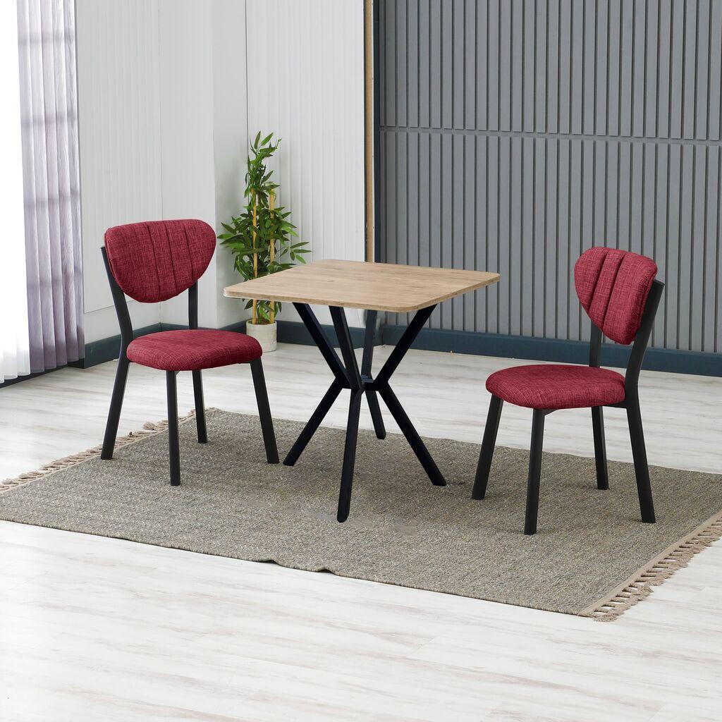 Hanah Home Trpezarijski sto i stolice Elma , Bordo-krem