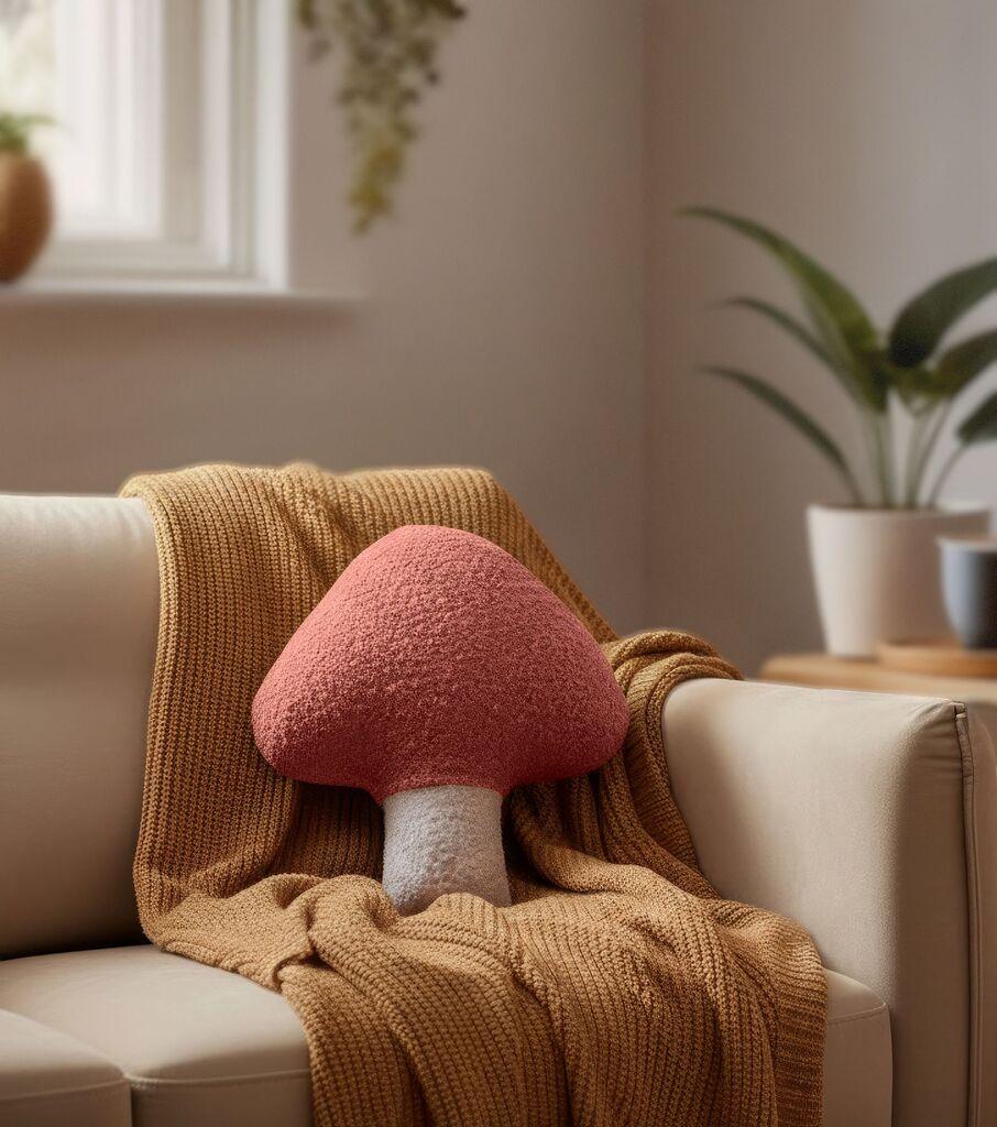 Aberto Design Dekorativni jastuk Mushroom, 38x35 cm, Rozi