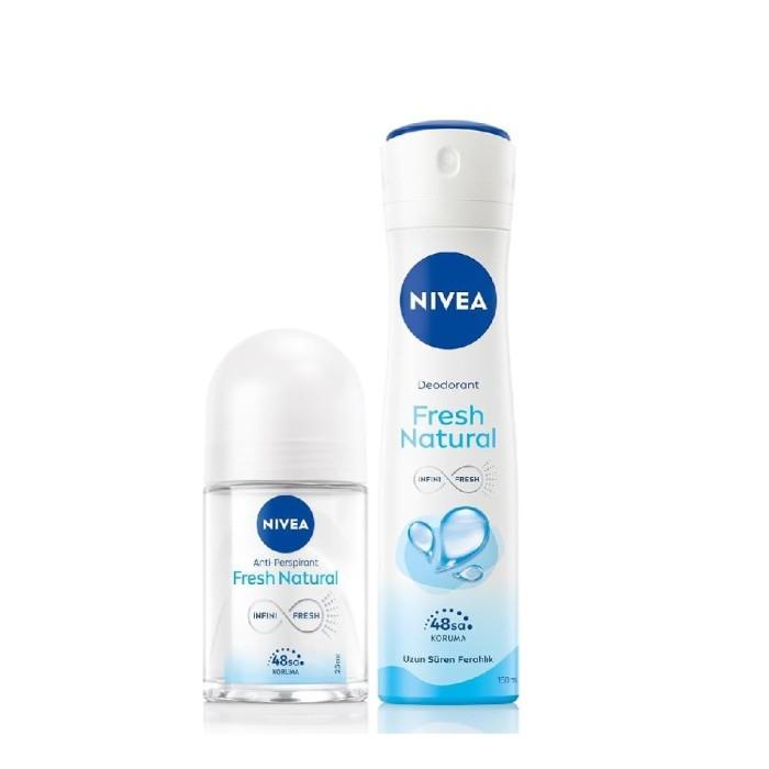 NIVEA Unisex set proizvoda za negu Fresh Natural Dezodorans 150ml + Mini Roll-on 25ml
