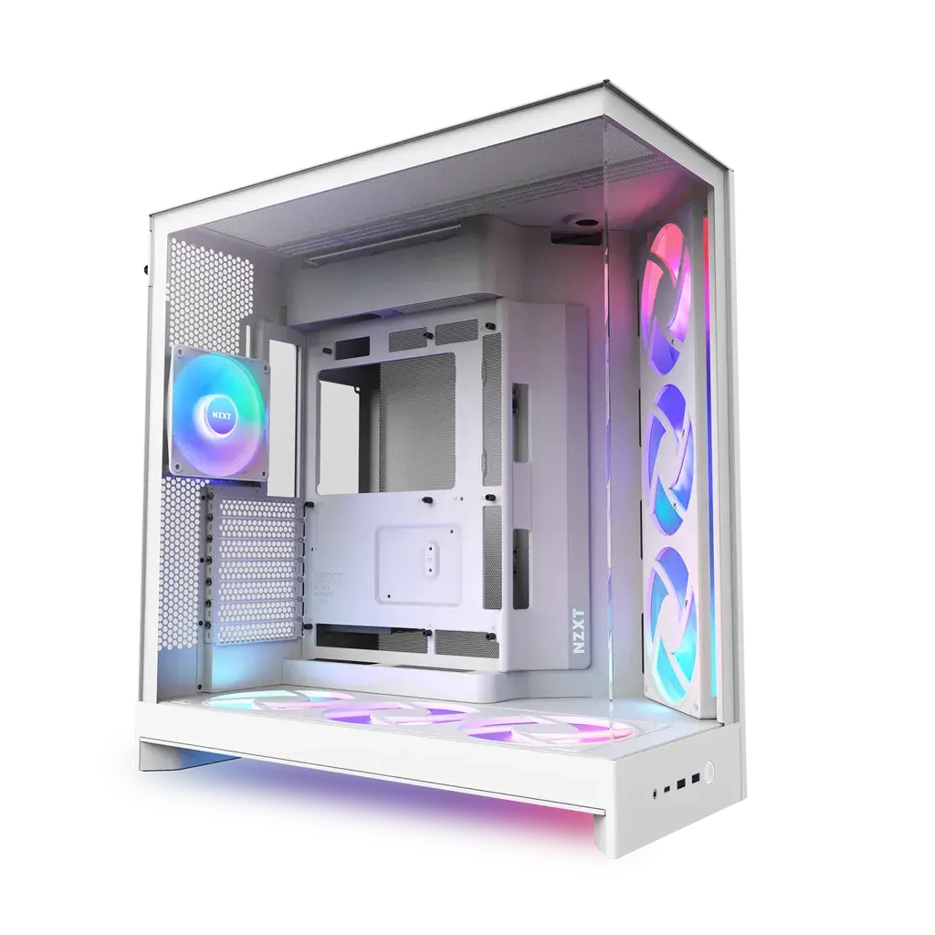 NZXT Gaming kućište H9 Flow, Mid Tower, RGB+, Belo