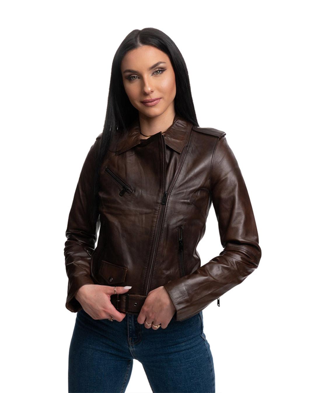 LA FORCE Ženska kožna jakna Nelly, Braon