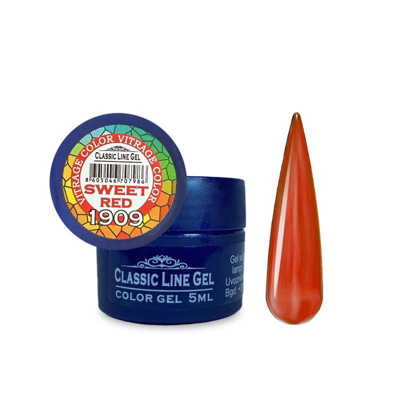 CLASSIC LINE Vitrage Gel za nokte Sweet red, 5ml