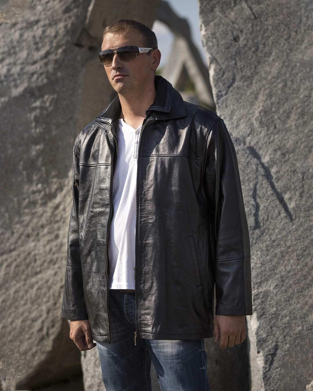 LA FORCE Muška kožna jakna Philippo, Crna