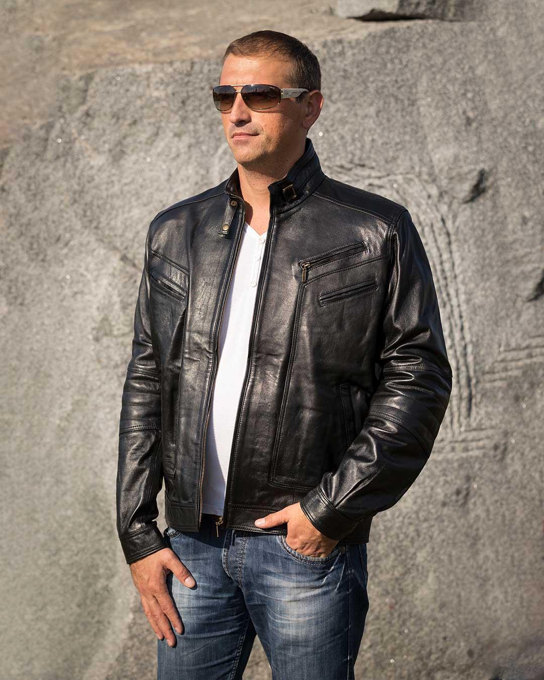 LA FORCE Muška kožna jakna Morris, Crna