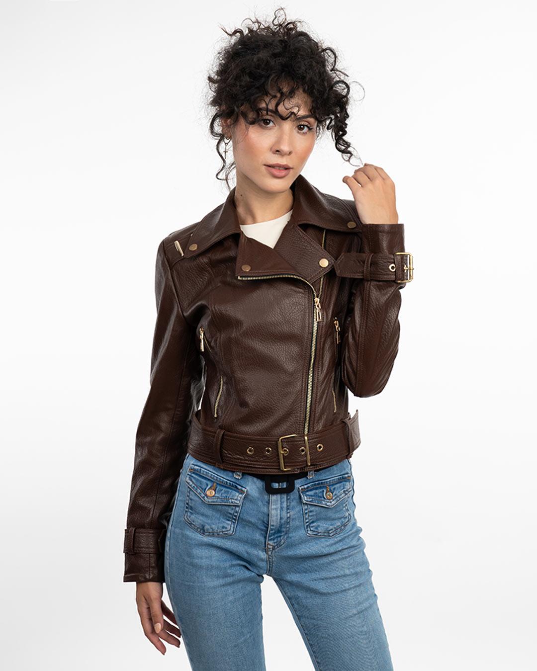 LA FORCE Ženska kožna jakna Aurora, Braon