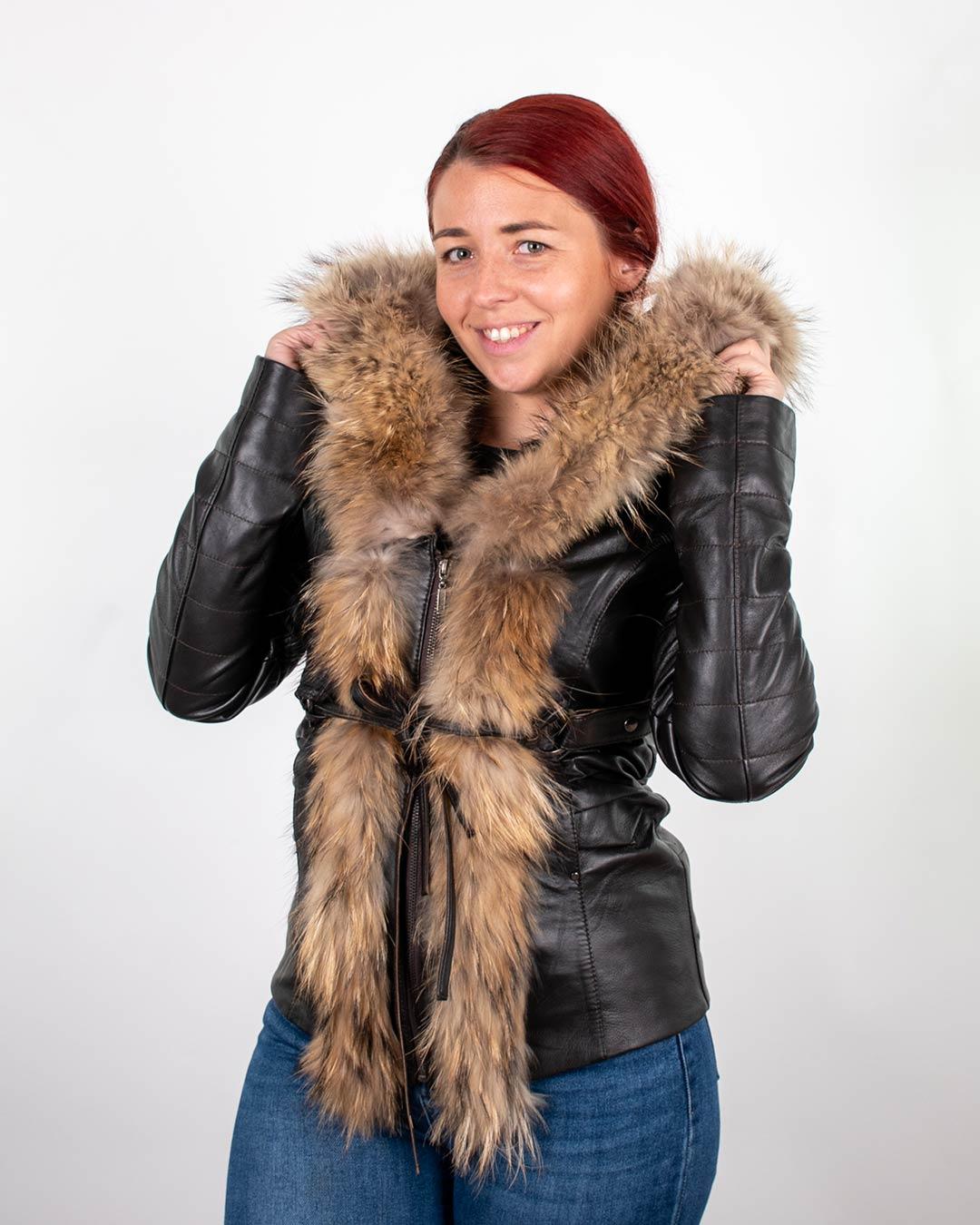 LA FORCE Ženska kožna jakna Stephanie, Braon