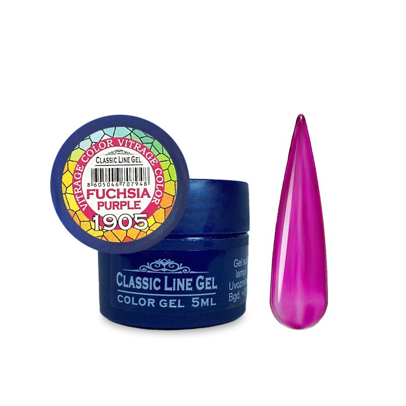 CLASSIC LINE Vitrage Gel za nokte Fuchsia purple, 5ml
