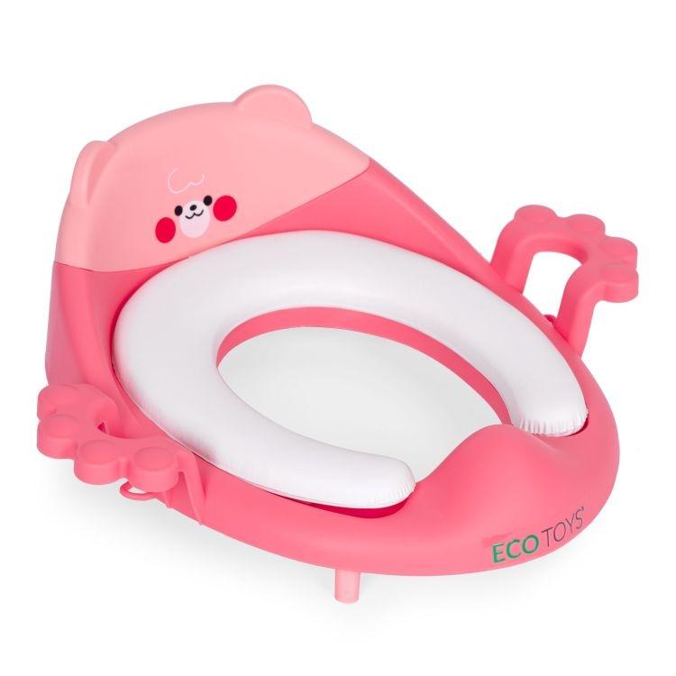 ECOTOYS Adapter za wc šolju sa rukohvatima, Roze