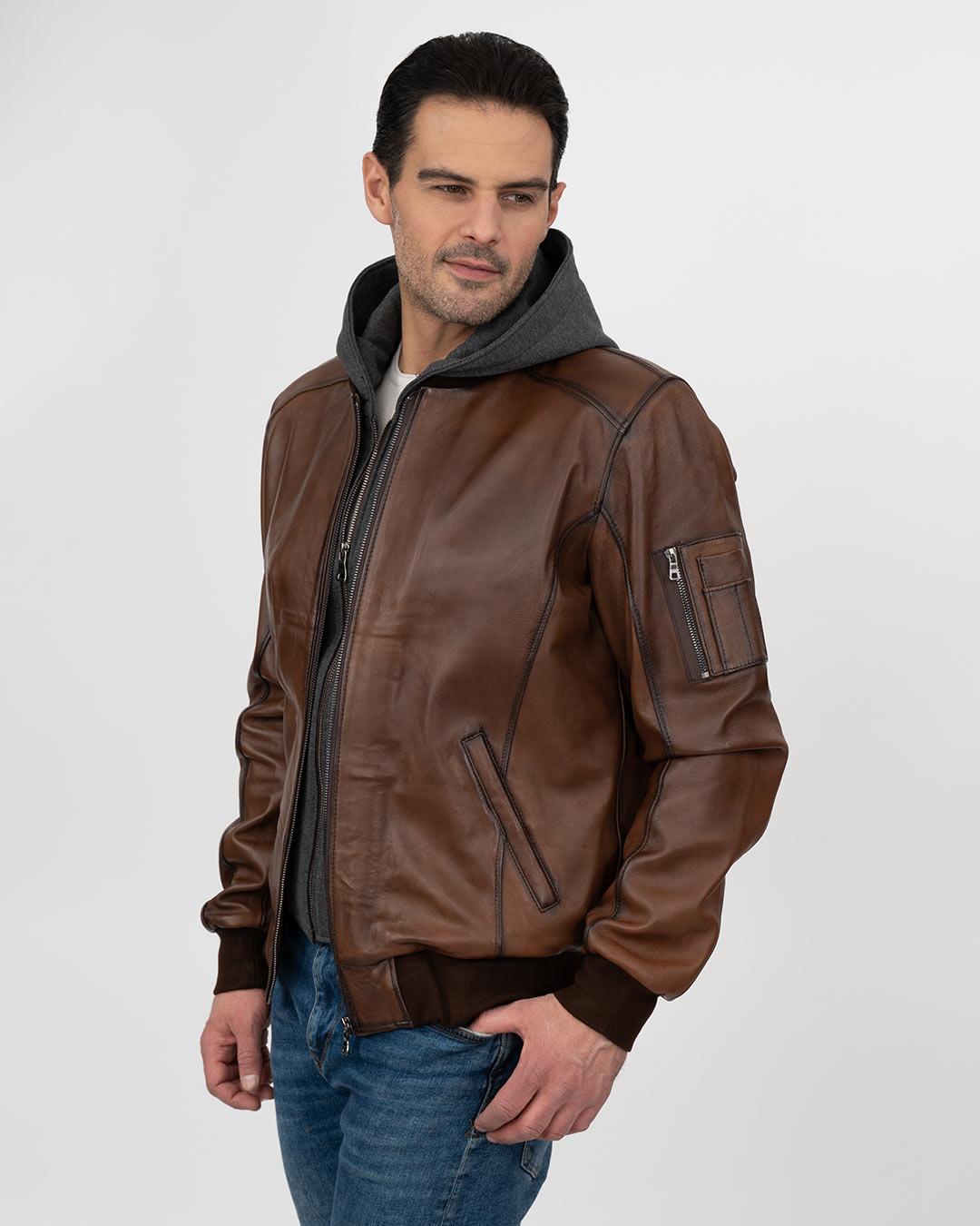 LA FORCE Muška kožna jakna Tom, Braon