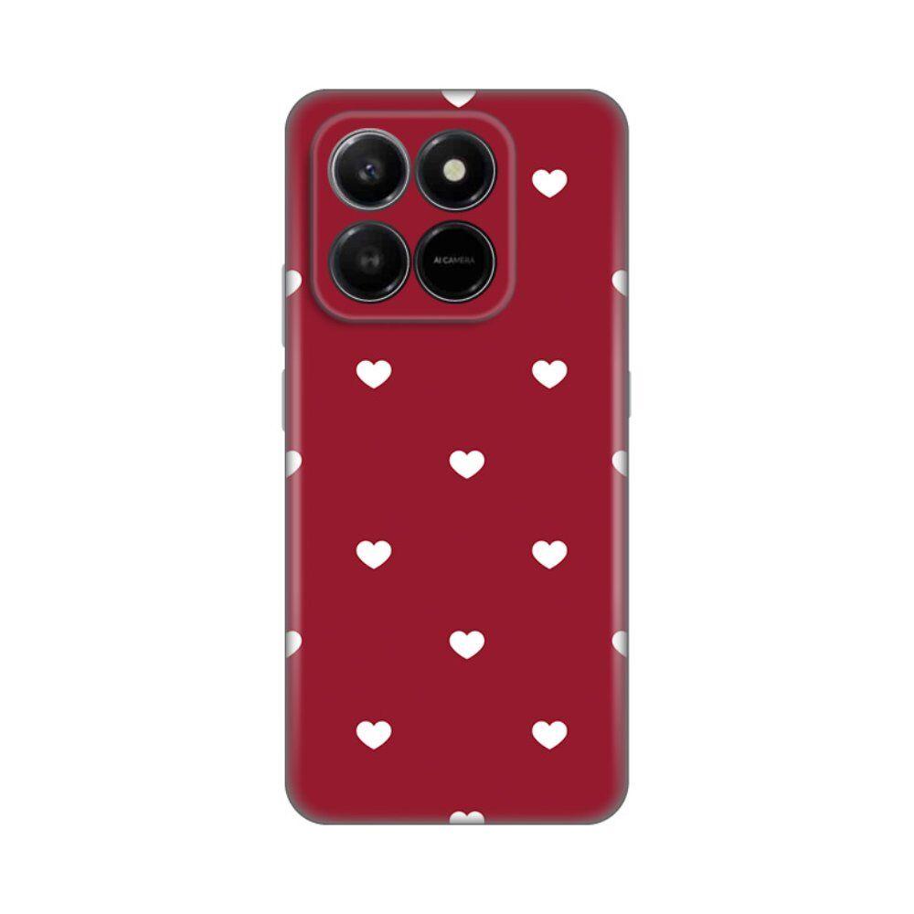 Maska za Honor X7d 4G/400 Smart 5G Burgundy Hearts, Silikonska, Print Skin