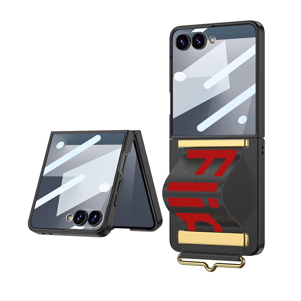 Maska za Samsung Galaxy Z Flip 7 5G Strap Case, GKK case, Crna