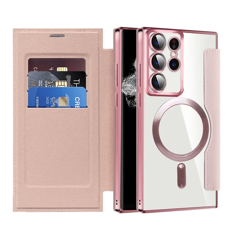 Maskica za Samsung Galaxy S22 Ultra roze Magsafe Lux Bi Fold