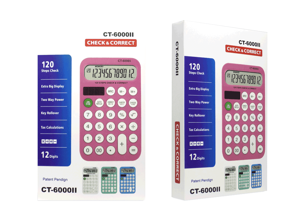 Kalkulator Memoris OP23291 CT-6000II, Roze