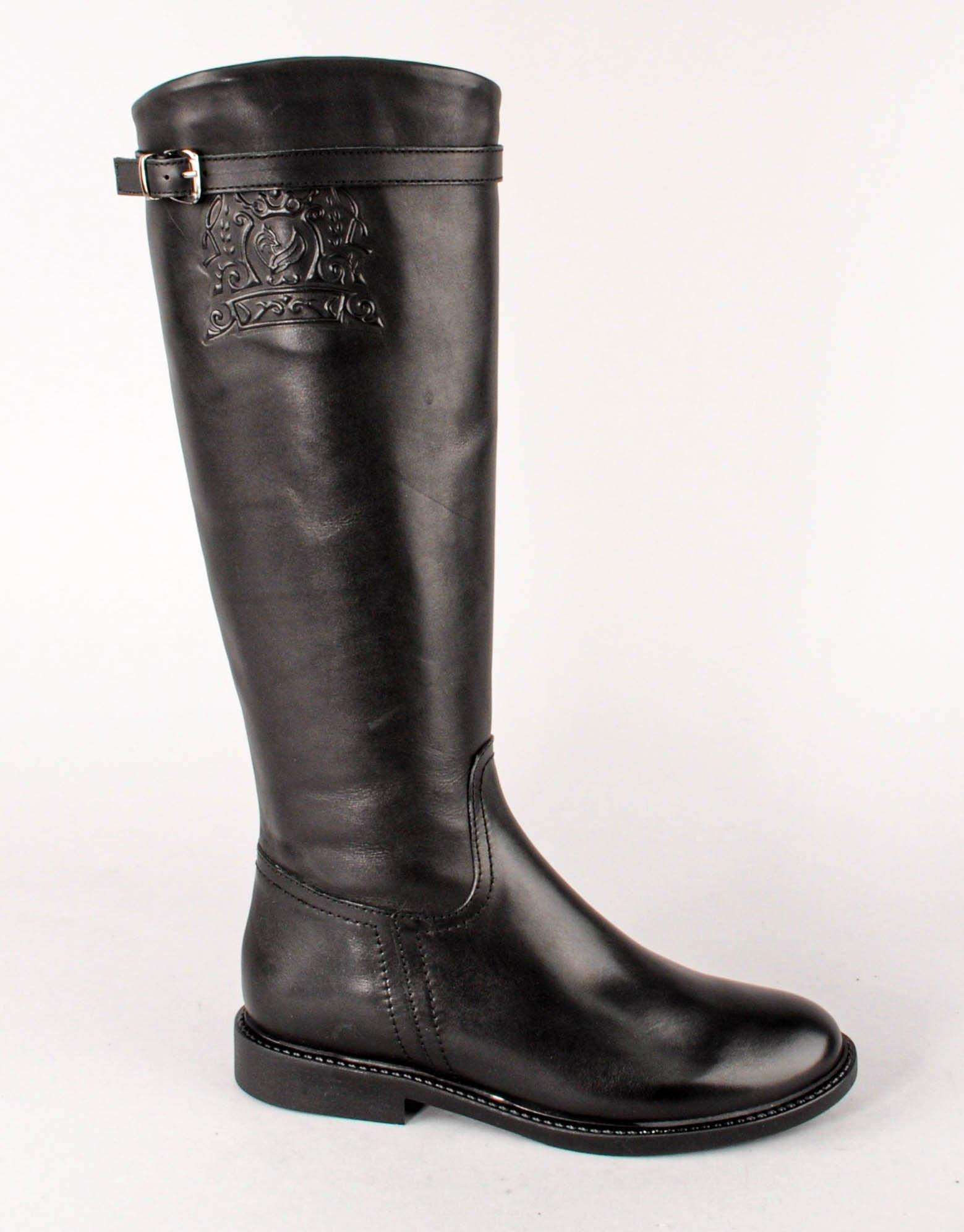 Paar Ženske kožne čizme 16011-1, Duge, Crne