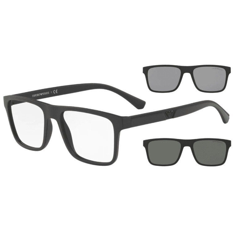 Emporio Armani Muške naočare za sunce + 2 Clip on dodatka 0EA4115 58011W, Crne