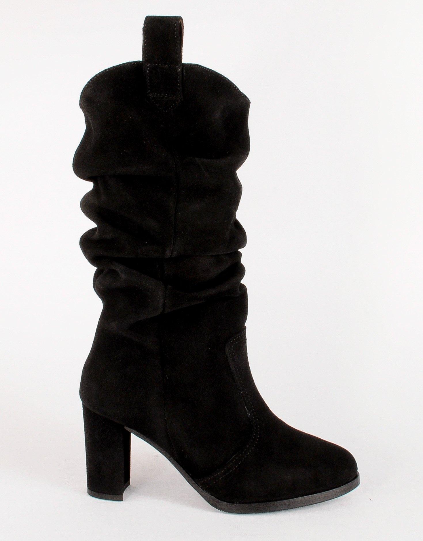 Paar Ženske kožne čizme 47410-90, Crne