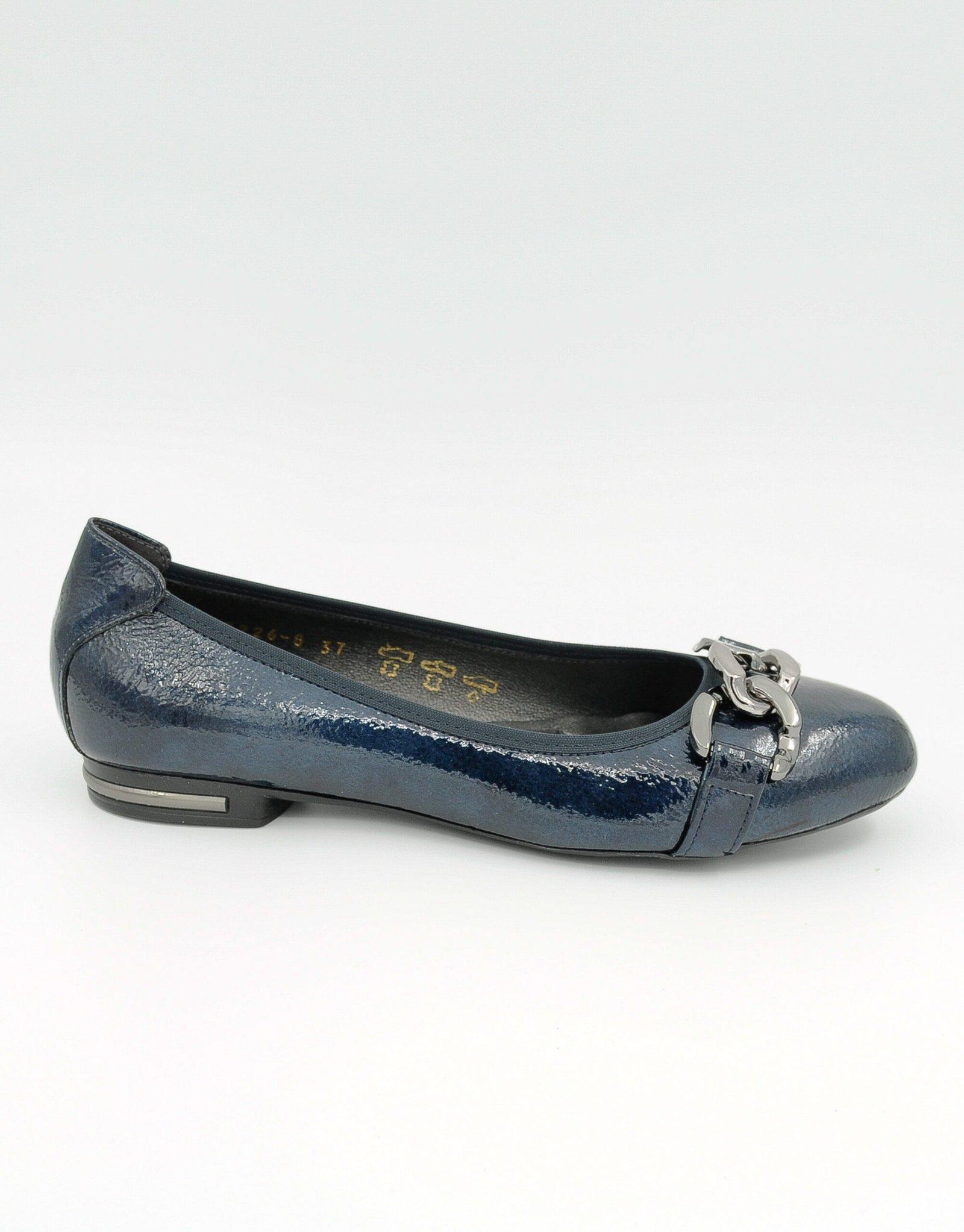 Paar Ženske kožne baletanke 33226-8, Teget