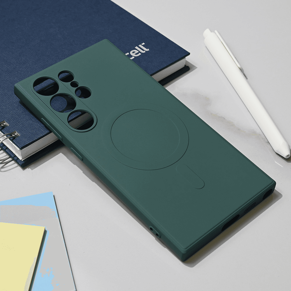 Maska za telefon Samsung S928B Galaxy S24 Ultra TERACELL GIULIETTA, Magsafe, Tamnozelena