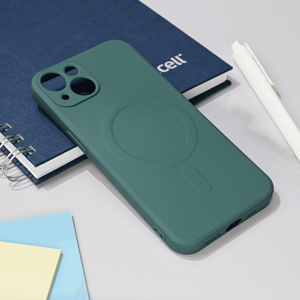 Maska za telefon iPhone 13 TERACELL GIULIETTA, Magsafe, Tamnozelena