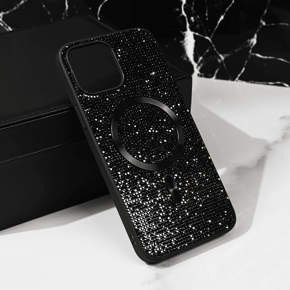Maska za telefon Magsafe Glam za iPhone 15 Pro Max 6.7, Crna