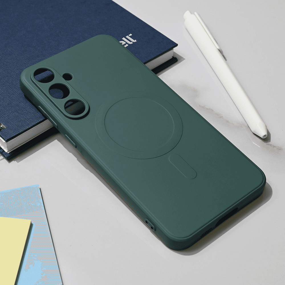 Maska za telefon Samsung A556B Galaxy A55 5G TERACELL GIULIETTA, Magsafe, Tamnozelena