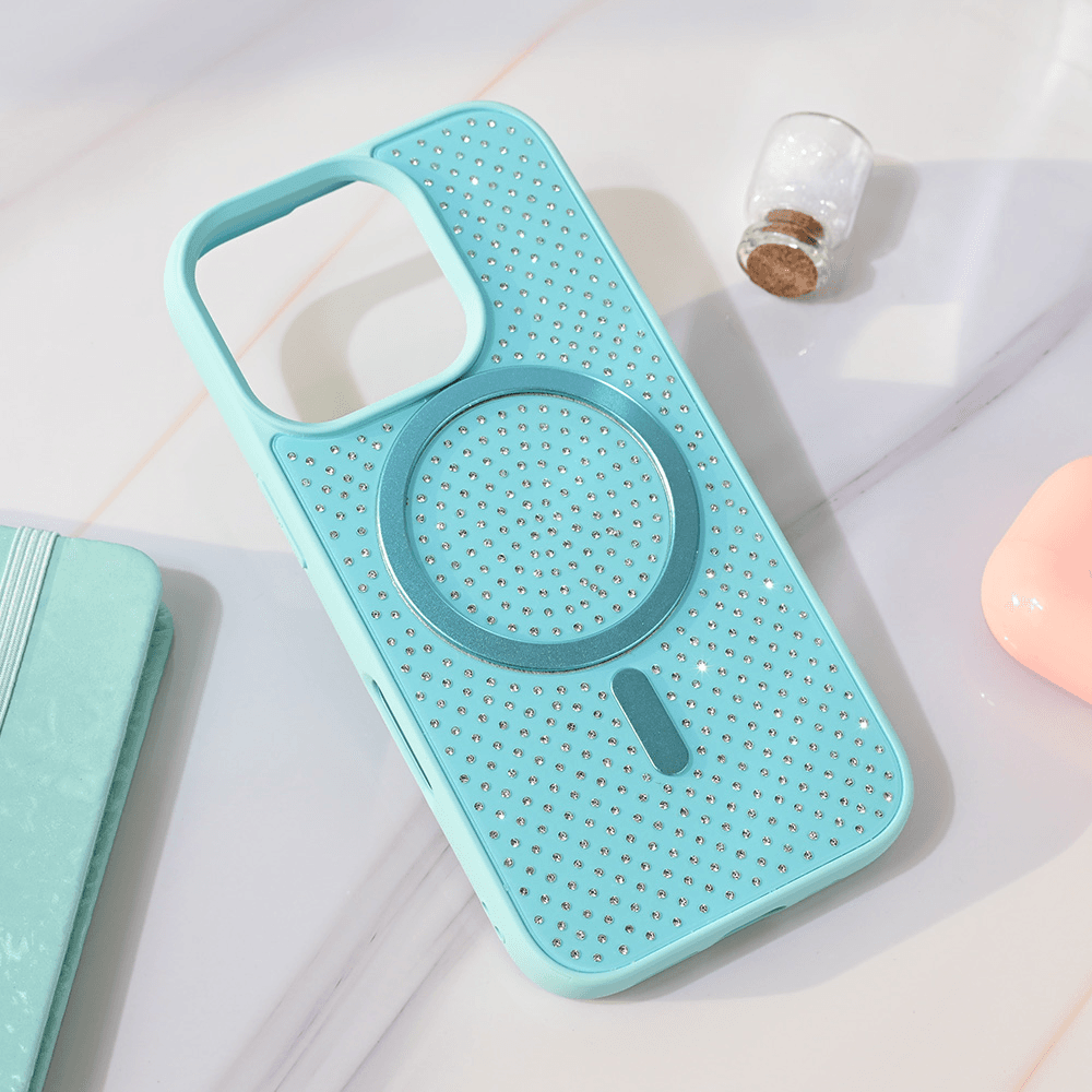 Maska za telefon iPhone 16 Pro CRYSTAL GLOW, Magsafe CRYSTAL GLOW, Menta