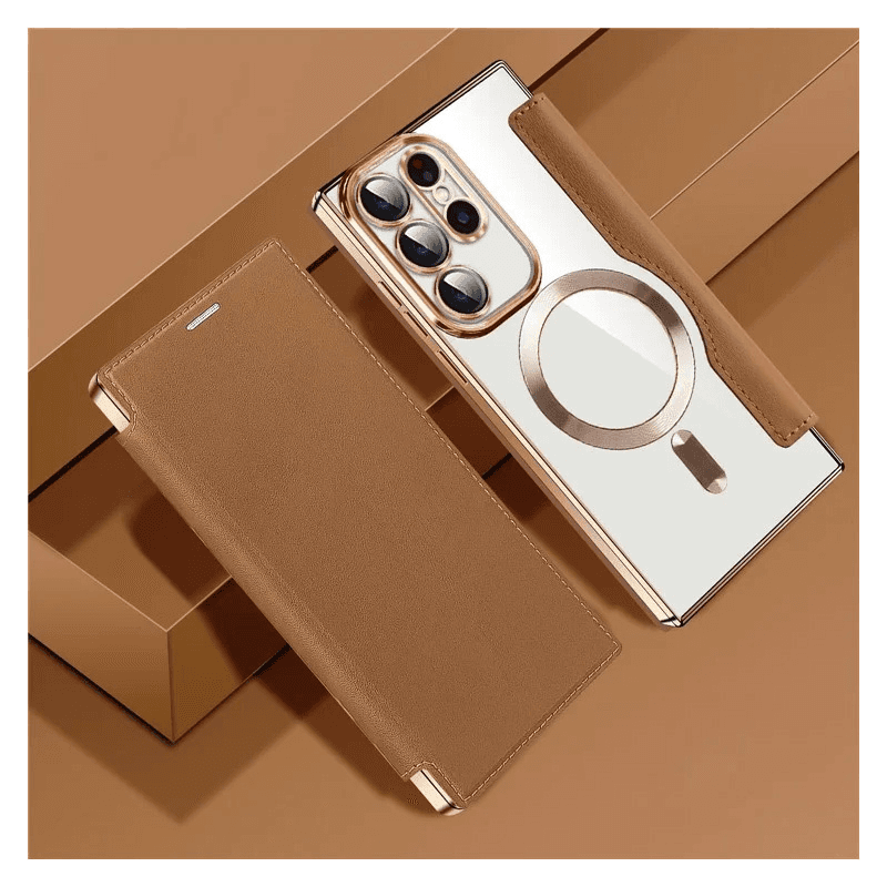 Maskica za Samsung Galaxy S23 Ultra braon Magsafe Lux Bi Fold