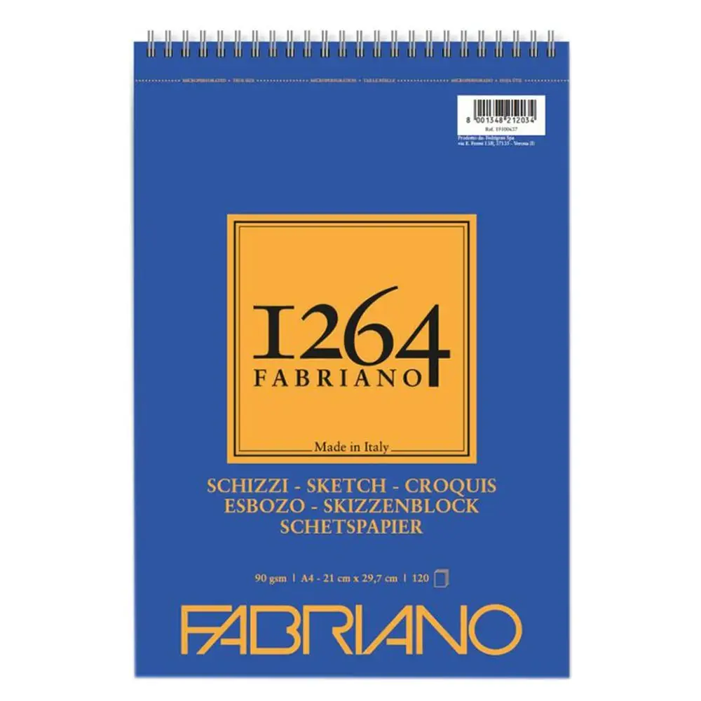 Fabriano Blok za skiciranje sa spiralom 1264 Sketch, A4, 90g, 120 listova